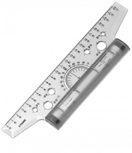 Линейка 22см инерционная рейсшина с транспортиромс металлическим роликом