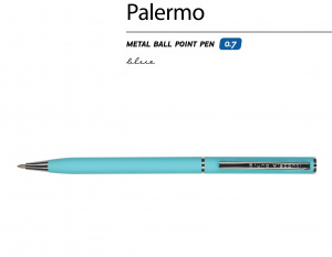 Ручка шариковая present 0,7 мм синие чернила Palermo BrunoVisconti бирюзовый метал корпус
