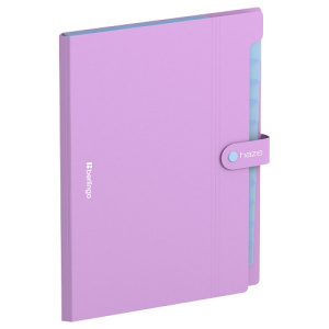 Папка 12 отделений на кнопке А4 Berlingo Haze 600мкм сиреневая