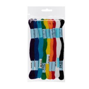 Нитки мулине 9 цветов x 8м ассорти 100% хлопок Gamma Ученический