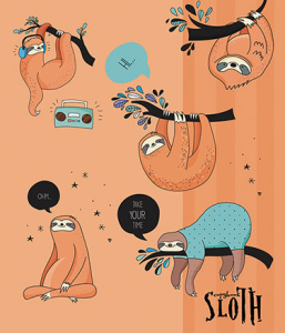 Тетрадь 48л клетка Ленивцы