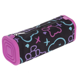 Пенал 1 отделение тубус Hatber Мой мишка мягкий силикон+ткань