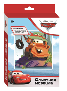 Алмазная мозаика Тачки-3 15x15см частичное заполнение 