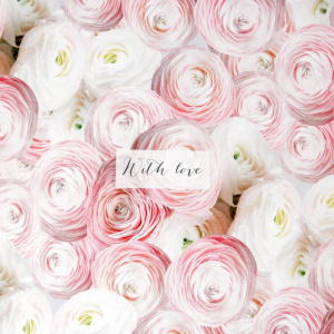 Бумага упаковочная 70×100см глянцевая Ранункулюсы