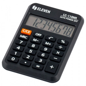 Калькулятор карманный Eleven LC-110NR 8 разрядов питание от батарейки 58х88х11мм черный