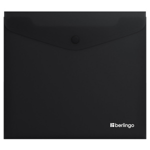 Папка на кнопке А5+ 200мкм Berlingo Soft Touch софт-тач черная