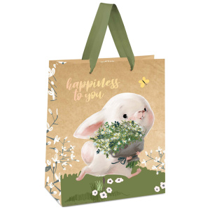 Пакет подарочный 18x23x10см крафт MESHU Happiness to you
