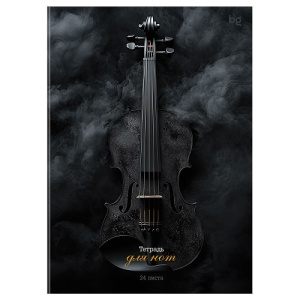 Тетрадь для нот 24л А4 на скрепке BG Антрацит вертикальная
