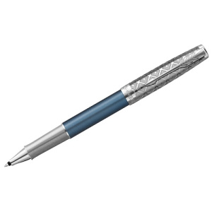 Ручка-роллер Parker Sonnet Metal & Blue Lacquer СT черная