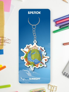 Брелок ECO из дерева Путешествия