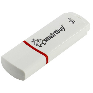 Флеш носитель 16GB Smart Buy Crown USB 2.0 Flash Drive белый