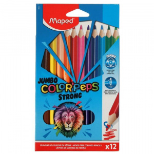 Цветные карандаши 12 цв COLOR'PEPS JUMBO STRONG пластиковые 