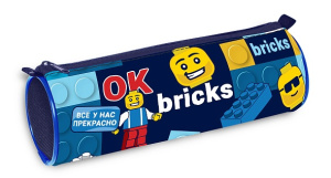 Пенал-тубус Hatber Bricks 210х70мм на молнии 