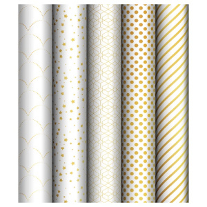 Упаковочная бумага 70х100см MESHU Pattern on white ассорти