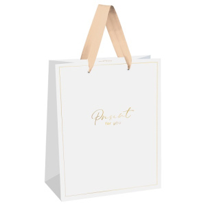 Пакет подарочный 18х23х10см MESHU White elegance