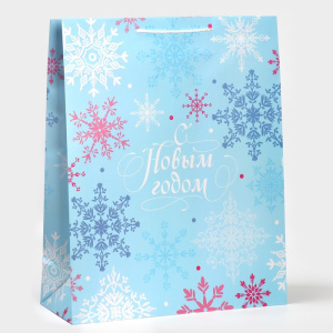 Пакет ламинированный XL Снежинки 40×49×15см