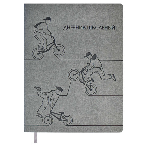 Дневник школьный 1-11 класс Фри спирит серый кожзам