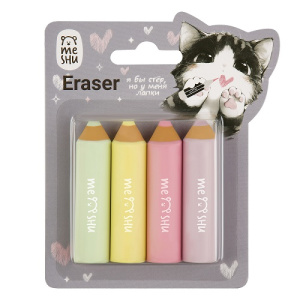 Набор ластиков MESHU Little Pencils 4шт 65х15х15мм