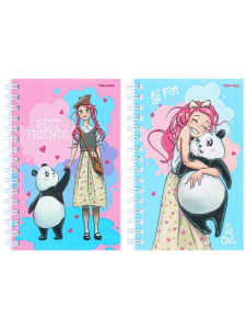 Записная книжка А6 80л ЛЮБОВЬ И ПАНДЫ