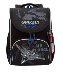 Рюкзак школьный с мешком (RAm-485-3/2 черный - синий)