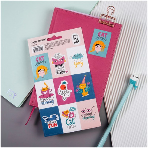 Наклейки бумажные MESHU Cat lover 12х21см
