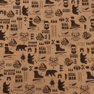 Бумага упаковочной 50×70см крафтовая REAL MAN
