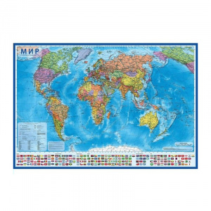 Карта Мир Политическая 1:32М (с ламинацией) 101х70мм