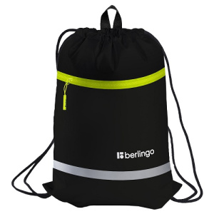 Мешок для обуви 1 отделение Berlingo Basic yellow 36х46см карман на молнии