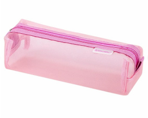 Пенал-тубус BRAUBERG сетка 22х5х5см розовый