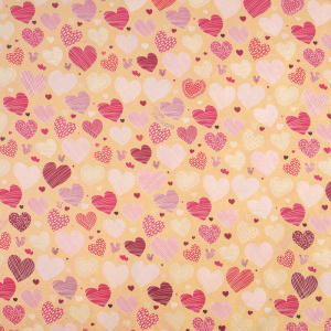 Бумага упаковочная 50х70см Сердечки