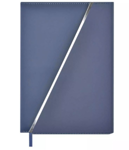 Ежедневник недатированный А5 120л АППРЕТ СЕРО-СИНИЙ
