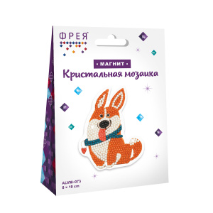 Алмазная мозаика ФРЕЯ ALVM-073 магнит Корги-озорник
