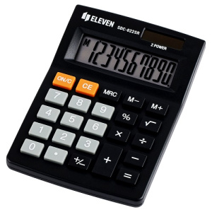 Калькулятор настольный Eleven SDC-022SR 10 разрядов  88х127х23мм черный