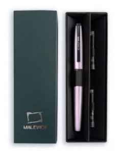 Ручка перьевая 0,4 мм с конвертером перо EF 2 картриджа (индиго, черный) сиреневый перлам