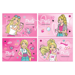 Альбом для рисования 40л А4 BG Pretty Girls на скрепке