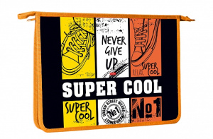 Папка для тетрадей А4 Hatber 2 отделения пластиковая на молнии Super Cool