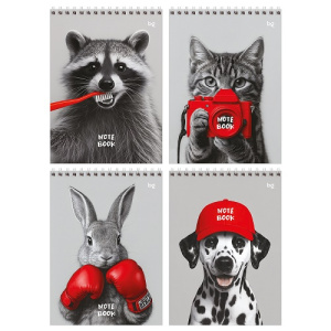 Блокнот А5 60л на гребне BG Pet and red твердая подложка