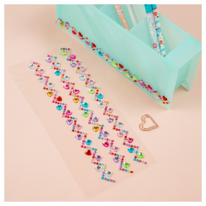 Наклейки акриловые MESHU Zigzag 25х10см стразы 