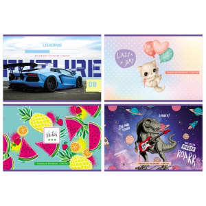 Альбом для рисования А4 8л на скрепке BG Mix. Универсальный