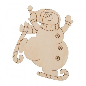 Заготовка из фанеры Снеговик на лыжах Mr. Carving  