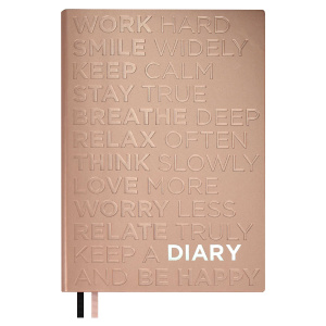 Ежедневник недатированный А5 160л ESCALADA Софт-тач розовый металлик