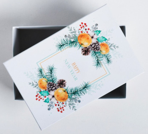 Коробка подарочная 26x17x10см Happy New Year