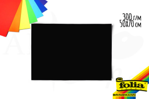Folia Бумага цветная 300 г/м2 50х70 см черный