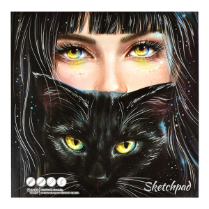 Скетчпад 170х170мм 40л 120 г/м² Девушка и кот