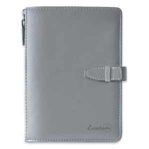 Ежедневник органайзер А6+ 160л недатированный Наппа серебряный