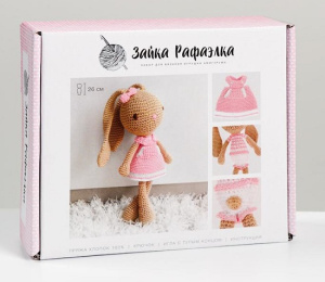 Набор для вязания мягкая игрушка Зайка Рафаэлка 12см×4см×10см