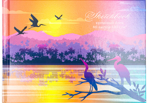 Скетчбук А5 40л 100 гр м2 Птицы на закате