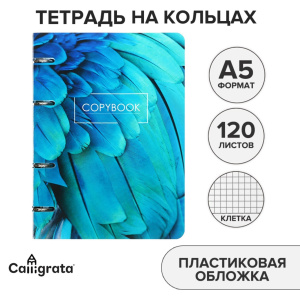 Тетрадь на кольцах A5 120л клетка Calligrata Экзотика пластиковая обложка