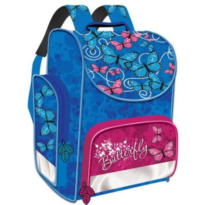 Рюкзак Premium box Бабочки-цветочки жест.каркас чер-зол