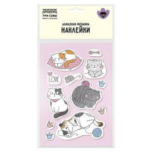 Алмазная мозаика наклейки ТРИ СОВЫ Котики